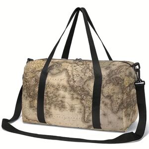 World Map Durable Duffle Bag Polyester Unisex